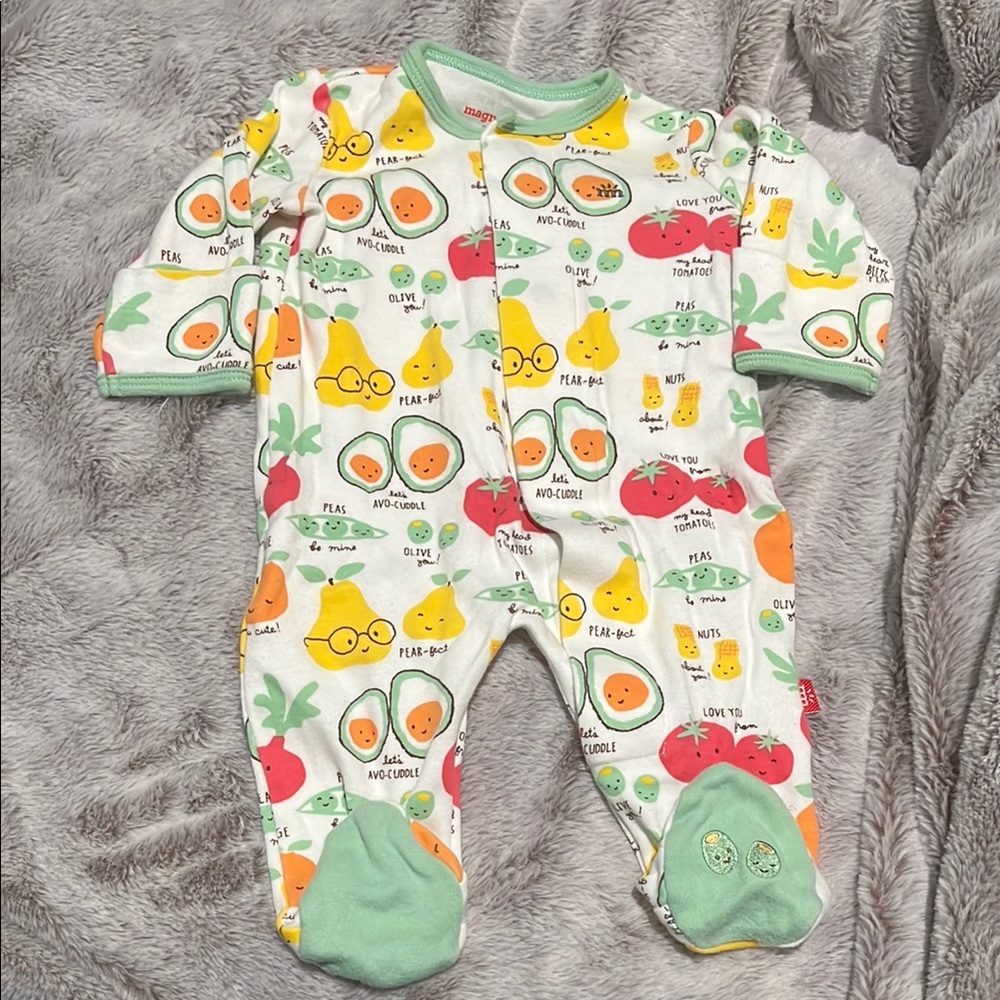 Magnetic Me Fruit and Veggie Print Onesie